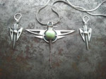 zilver met citroenchrysophraas. Oorhangers met koper